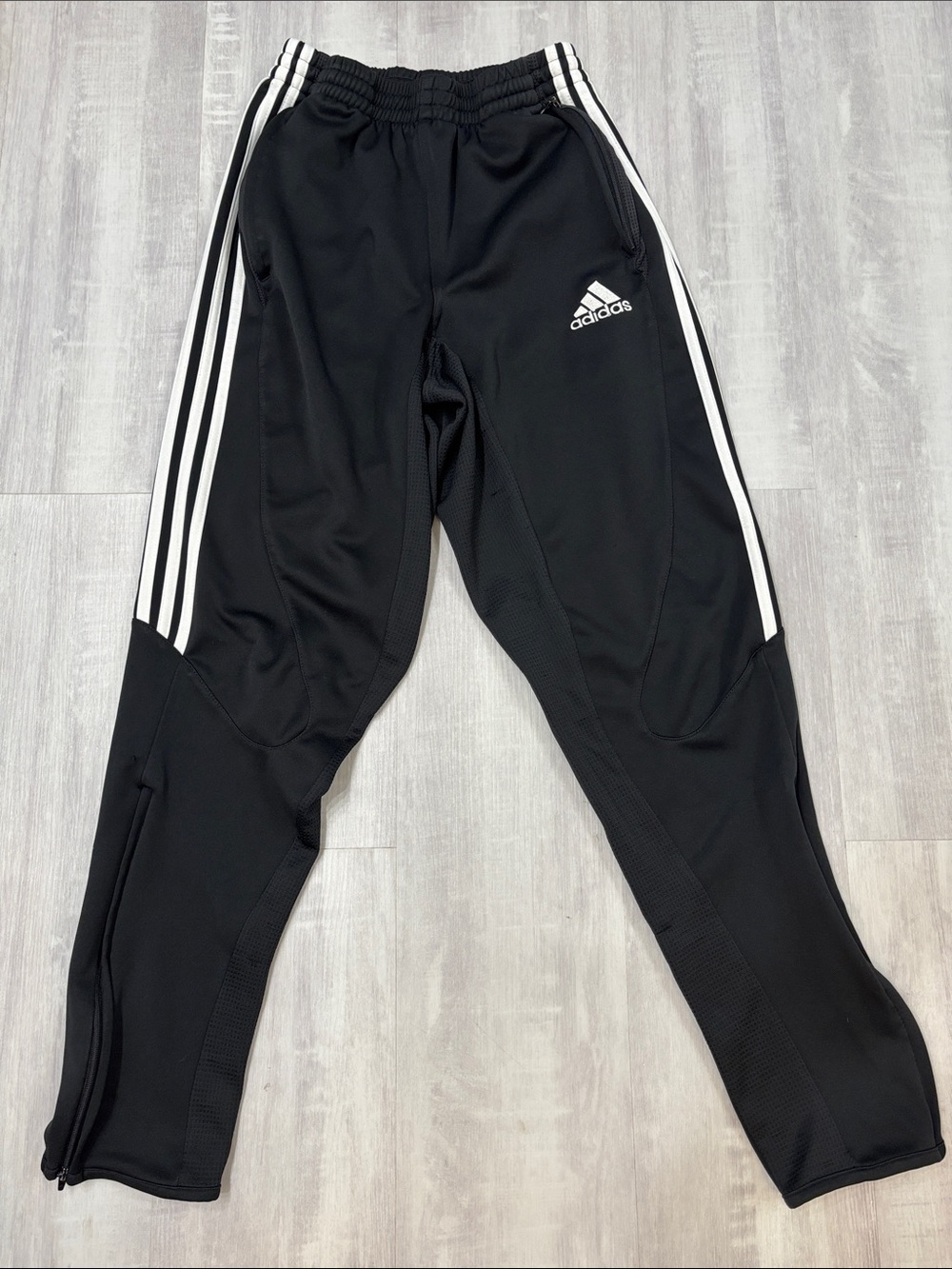 adidas Black Jogger Sweatpants with White Triple Stripes Small